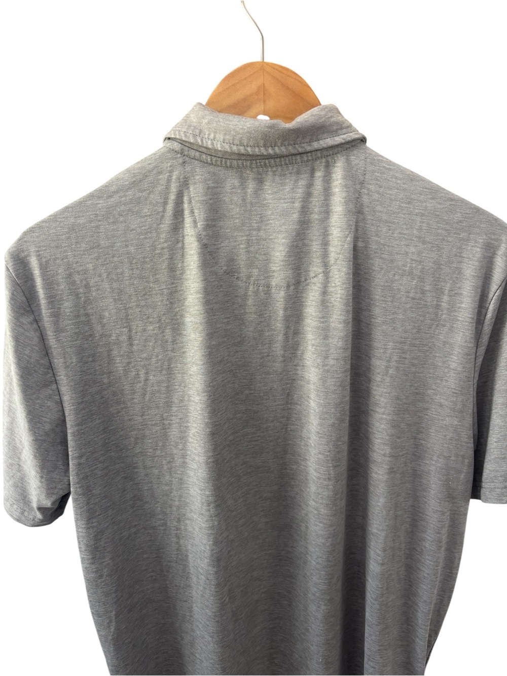 Chaps Polo Shirt Mens Size Medium Gray‎ Heather Logo Active Soft Mens Top - Picture 6 of 7
